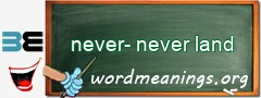 WordMeaning blackboard for never-never land